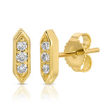 Tiny Triple Diamond Studs