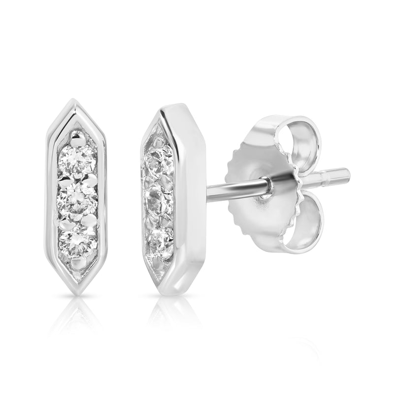 Tiny Triple Diamond Studs